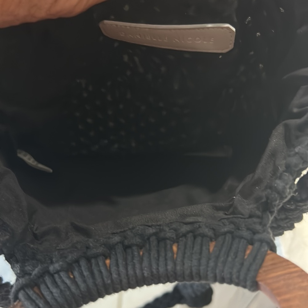 Danielle Nicole Black Macrame Crossbody Bag - image 3